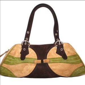VIA SPIGA RETRO SUEDE SHOULDER BAG